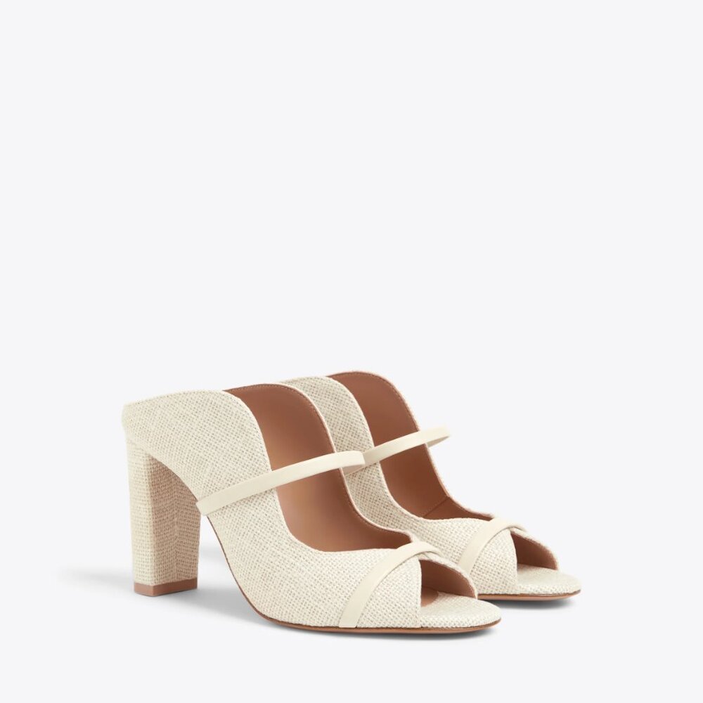 Malone Souliers - Norah 85 Cream Jute Sandals - Sz 38 - BNOB